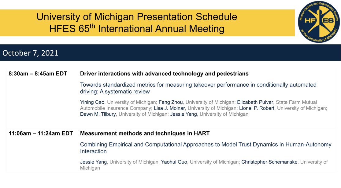 Time flies - It is the last day of the in-person sessions. Check out the presentations by UMich faculty and students today!