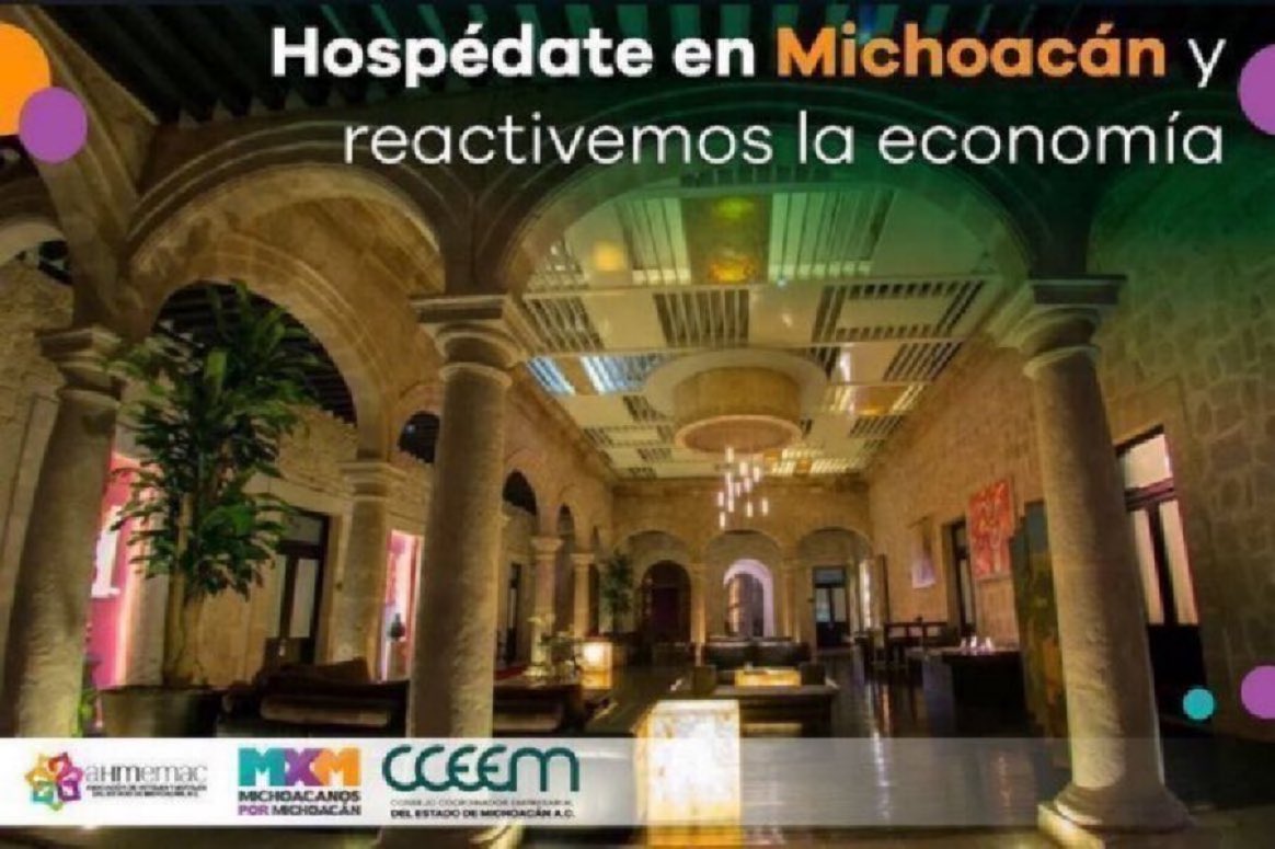 MichPorMich's tweet photo. Reactivemos la economía de #Michoacán hospedándonos en hoteles de las 7 regiones turísticas #ElRumboEsMichoacán #ElAlmadeMéxico . #MichoacanosPorMichoacán https://t.co/JoKarKKshW