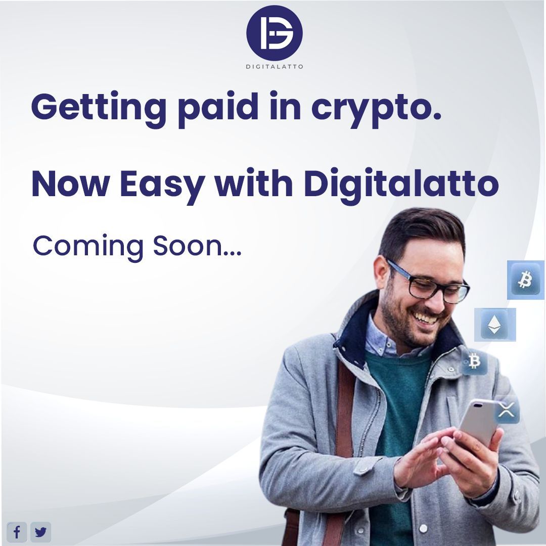 DigitalattoDGTL's tweet photo. Get easily paid in crypto with Digitalatto, coming soon!
Follow @digitalatto_dgtl to stay updated.
#crypto #digitalattocoins #digitalattocards #digitalattowallet #blockchain #cryptocurrency #cryptopayments https://t.co/1A0lMmL6hq