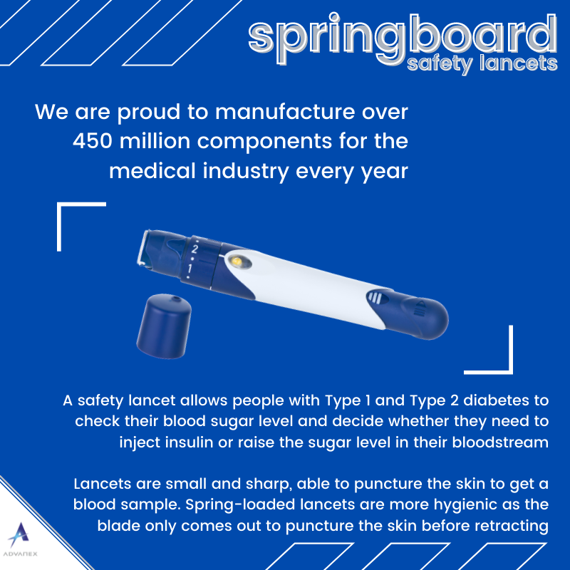 AdvanexEurope's tweet photo. At Advanex, we produce important spring components for safety lancets.

Our ISO 7 Clean Rooms allow us to manufacture quality precision metal components to industry hygiene standards as required in safety lancets.

For more information, visit https://t.co/NePurpGOVM https://t.co/4kyHy9LGIN