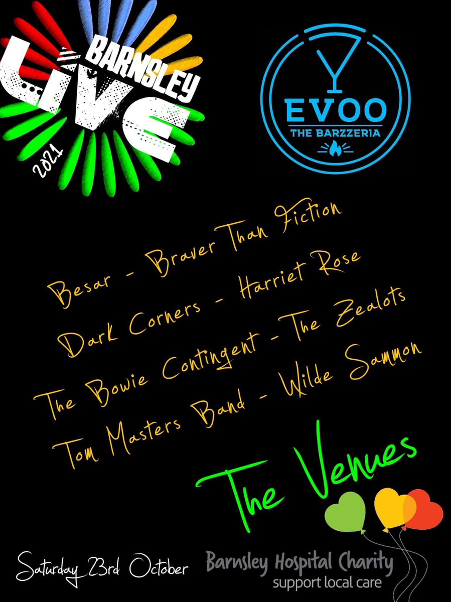 Braver than Fiction (@braverthan) on Twitter photo Gig Announcement
Yes, you read that right.
<a href="/BarnsleyLive_/">Barnsley Live</a>
23rd October 2021
<a href="/barzzeria/">Evoo Barzzeria</a>
Stage Time TBC
#WatchThisSpace #Barnsley #LiveMusic Gig Announcement
Yes, you read that right.
<a href="/BarnsleyLive_/">Barnsley Live</a>
23rd October 2021
<a href="/barzzeria/">Evoo Barzzeria</a>
Stage Time TBC
#WatchThisSpace #Barnsley #LiveMusic