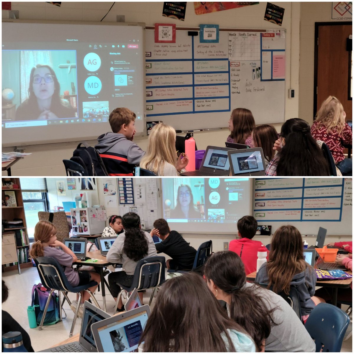 Thank you to KSU for joining our 5th grade social studies classes to review and discuss causes of WWI.  Looking forward to our virtual museum lesson for WWII in a few weeks! <a href="/JohnstonJags/">Johnston Elementary</a> <a href="/kennesawstate/">Kennesaw State University</a> <a href="/mgaudio74/">Mike Gaudio</a> <a href="/CherokeeSchools/">Cherokee Co. Schools</a>