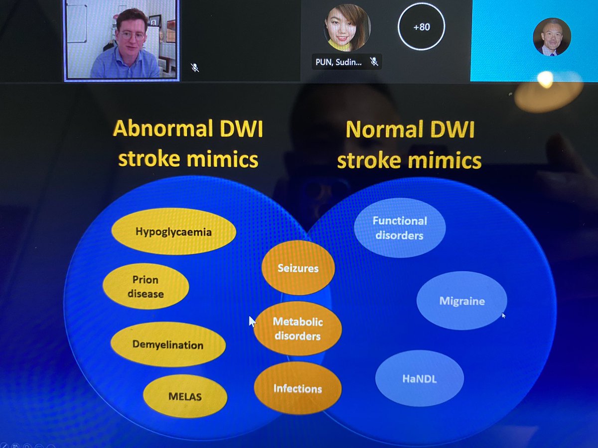 👏 @McnamaraCillian giving a tour de force on neuroimaging in acute stroke at our @StrokeImperial education programme today - thanks for attending @MarkBarberEmDee and others @SomaBanerjee73. Join us again next week!