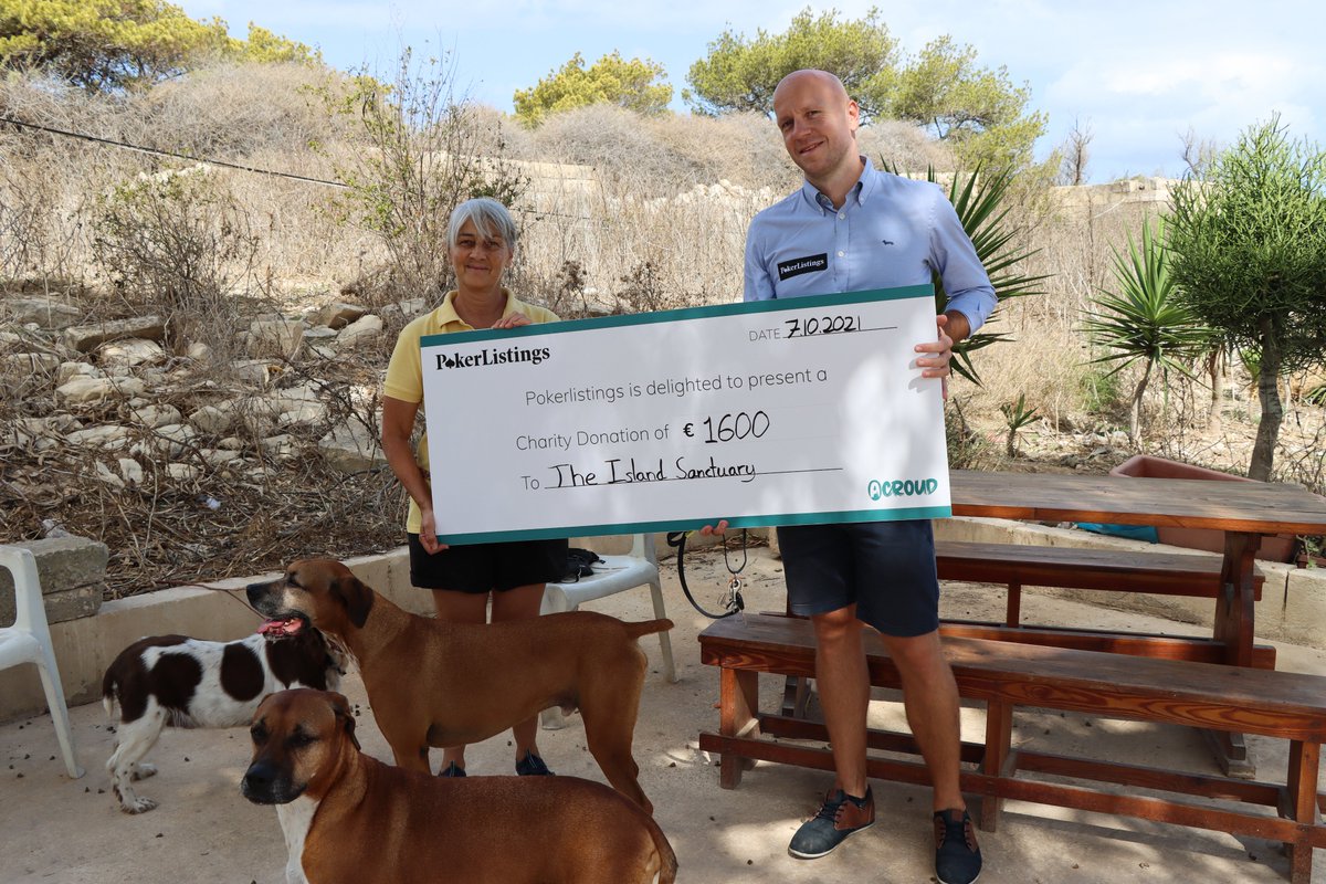 weareacroud's tweet photo. Together with @PokerListings' Kresten, we have visited @AAA_Malta and #TheIslandSantuary to donate the prize money he won at Acroud #Charity Poker Tournament.🐕 
It's been a pleasure to meet such caring humans, and we are delighted to be able to support them!❤️

#WeAreAcroud #CSR https://t.co/AJGlMIVTaI