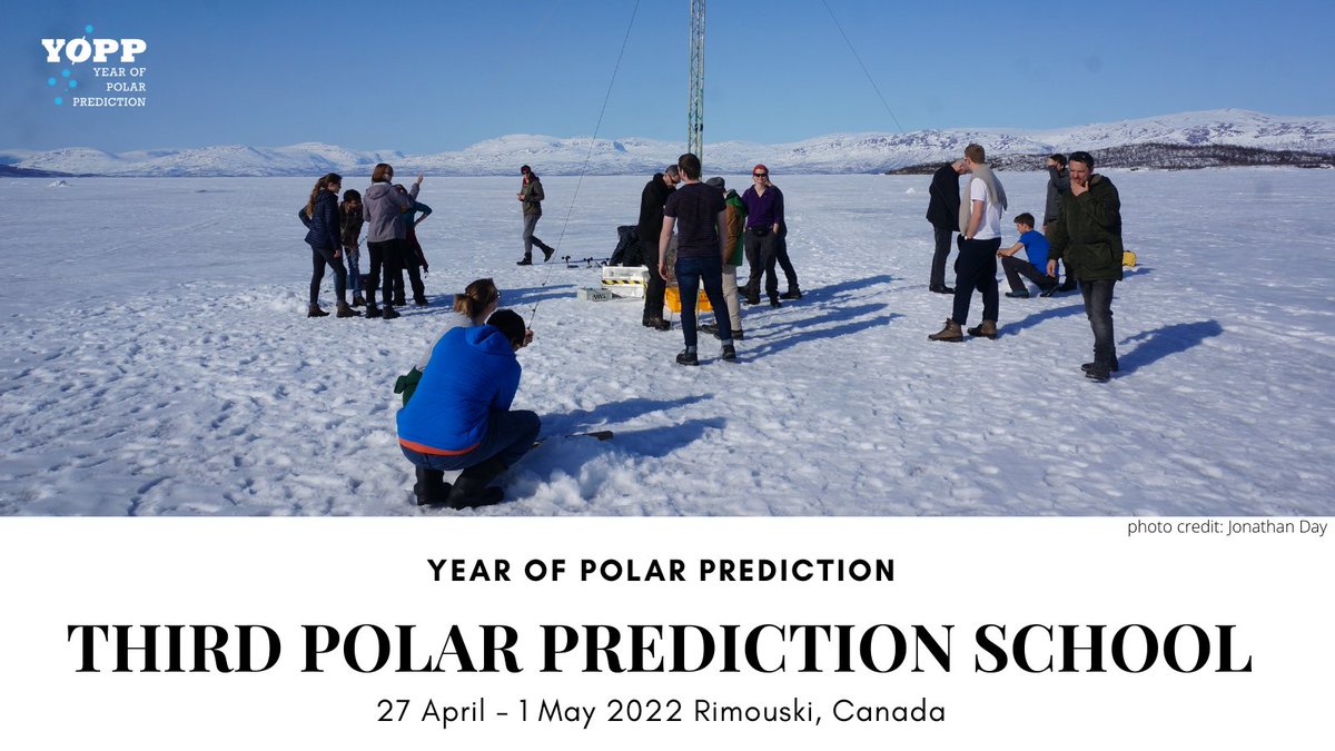 polarprediction's tweet image. This time in Canada &amp;amp; alongside YOPP Final Summit: Third #PolarPrediction School 27 April – 1 May will be in #Rimouski #Canada. Apply by 15 Nov &amp;amp; be among the 30 students to learn all about #Arctic &amp;amp; #Antarctic #weather &amp;amp; #seaice predictions❄️📚 #YOPP2022
yoppfinalsummit.com/yopp-school