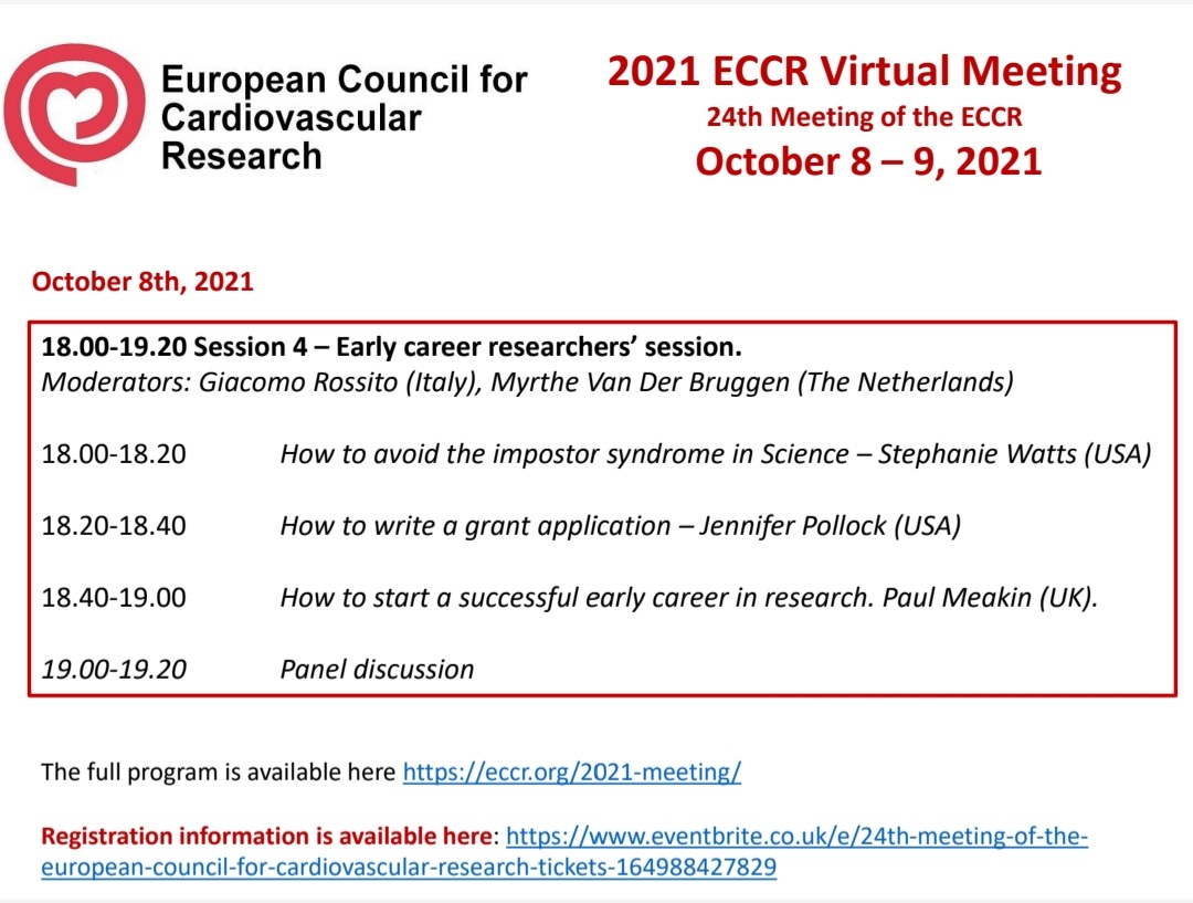 InstitutoPluri's tweet photo. European Council for Cardiovascular Research 24th Meeting!! October 8-9, 2021 👏👏👏 https://t.co/B1MnfTMNXc