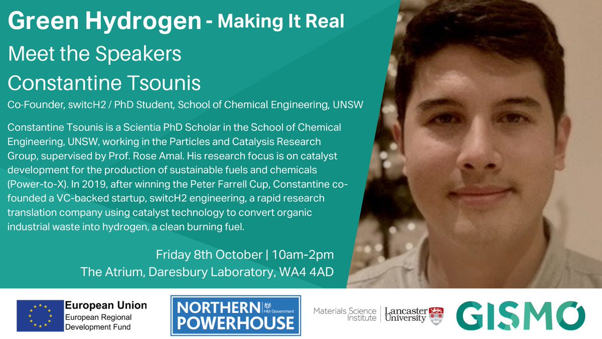 Meet our speakers for tomorrow's event, Green Hydrogen - Making It Real. <a href="/Switch2Energy/">Switch2</a>'s Constantine Tsounis Will be giving a talk titled 'Brewery hydrogen system'.

There is still time to book, click here to register Right-pointing triangle bit.ly/3hSEEDl