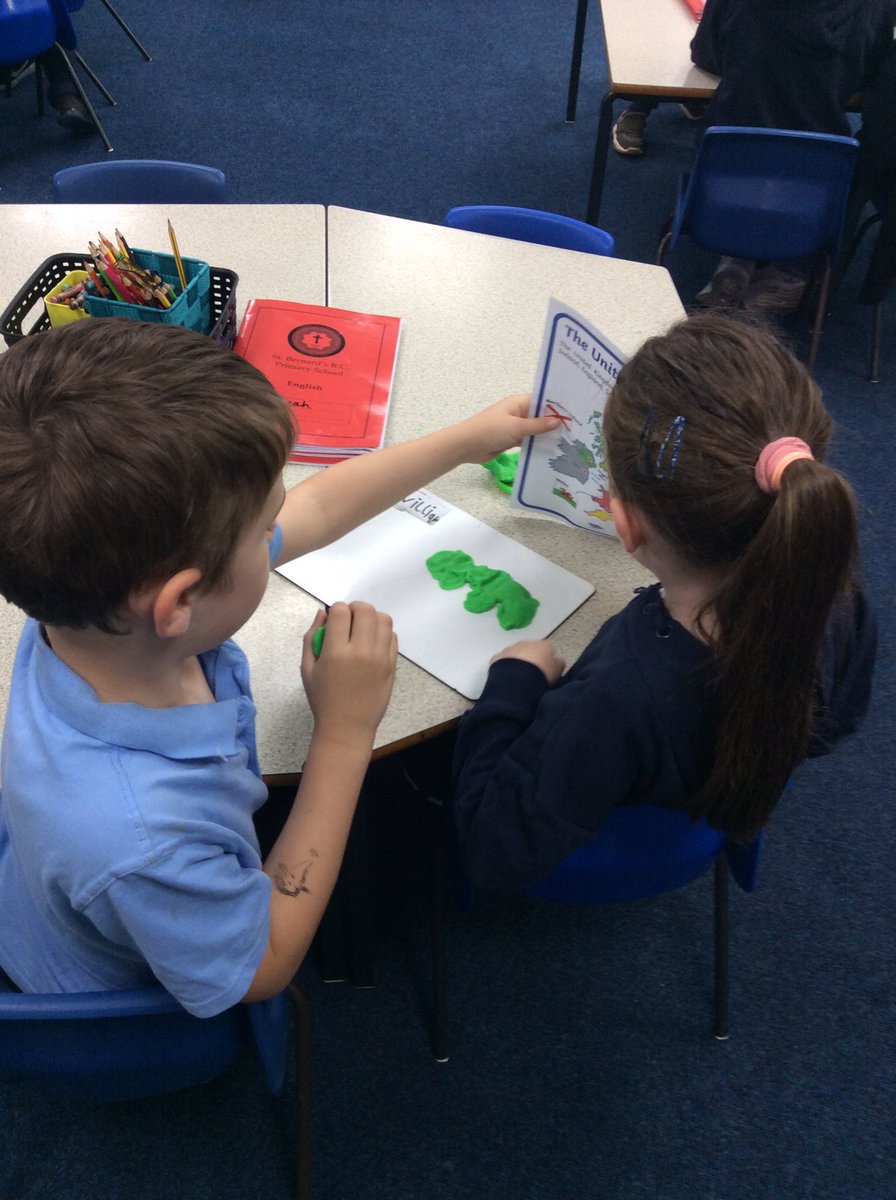 StBernardsep's tweet photo. Team 2 created the UK using play doh! #stbGeography https://t.co/lUGFnfJWRG