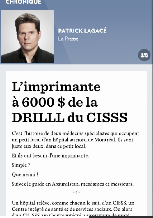 «Pour votre petite imprimante, ce sera 6000$» - comment les regroupements d’achats recommandés par <a href="/VGQuebec/">Vérificateur Québec</a> ont-ils pu accoucher d’une telle horreur ?!?bit.ly/3ae04qj via@kick1972