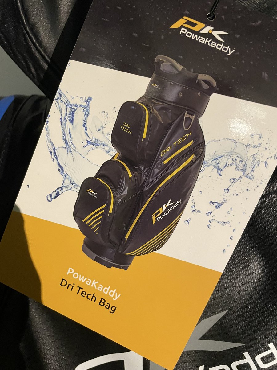 WragBarnProShop's tweet photo. 🤩🤩🤩🤩Back in stock again the @PowaKaddy_Golf Dri-Tech Cart Bags, Back in colours Black/Blue &amp; Black/Silver, 14 way top, waterproof pockets, cool pocket, scorecard holder, matching rain hood! Drop by here @WragBarn and take a look #golf #powakaddy #dritech #waterproof #bags https://t.co/iztb9hNFlo