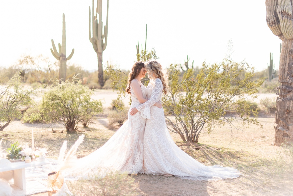 strutbridal's tweet photo. Who doesn't LOVE a bohemian style wedding? Can't get over our 2 beautiful brides and the boho wedding style! #lesbiansmarried #lgbt #lesbians #bisexualpride #brides #bridetobe #lesbianbride #lesbianbrides #bohemianbride #hippiewedding #azbride #arizonabride #arizonawedding https://t.co/WFcA1iQCPi