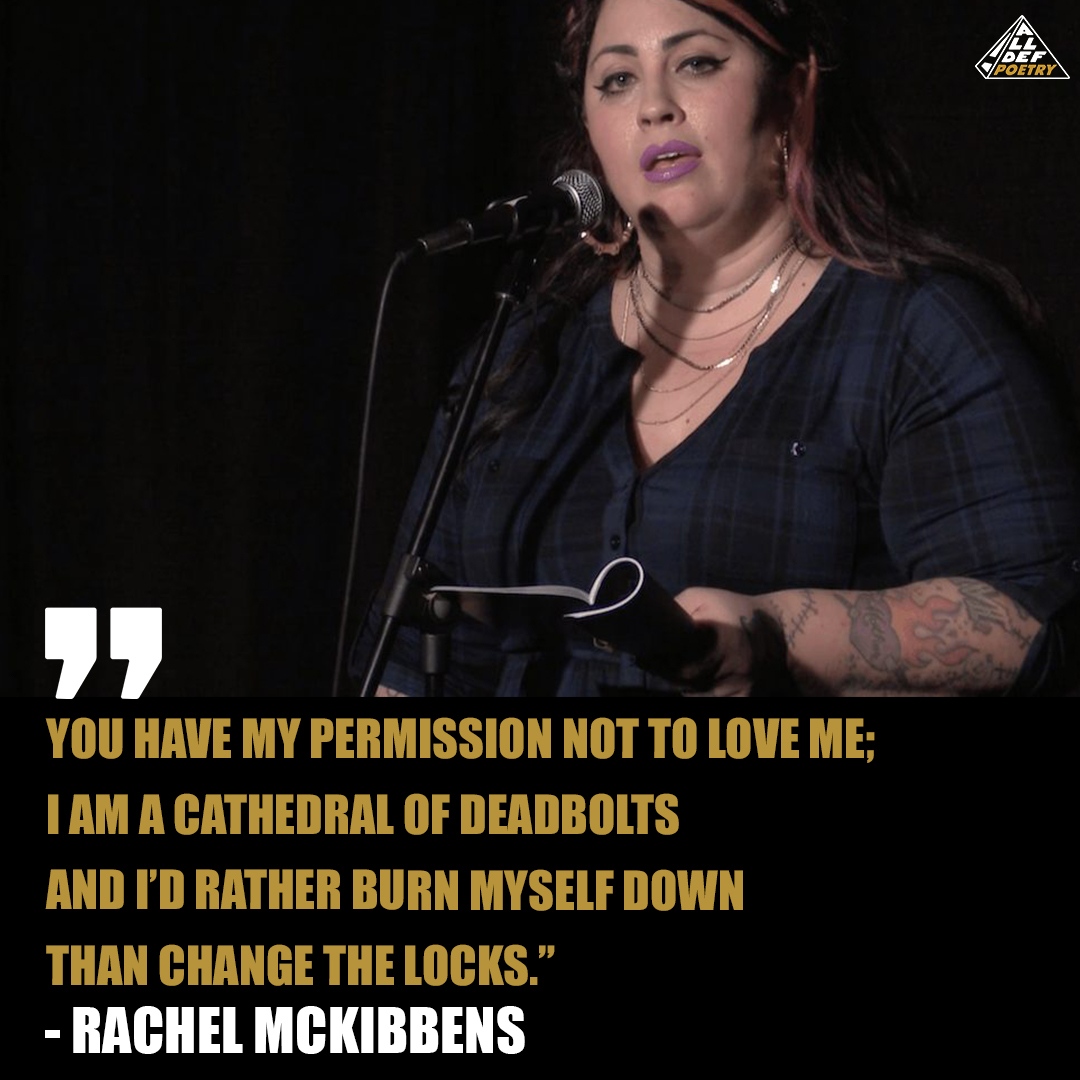AllDefPoetry's tweet photo. "You have my permission not to love me; I am a cathedral of deadbolts and I'd rather burn myself down than change the locks." @vulturekiss #AllDefPoetry #WritersWrite #RachelMcKibbens https://t.co/UTyQqtIAq9