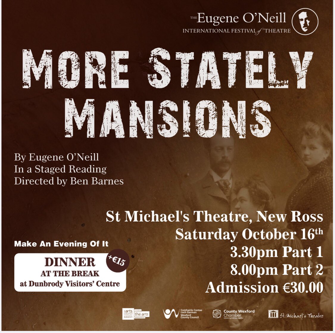 Irish premiere of More Stately Mansions takes place 16/10/21 at <a href="/StMichaelsTheat/">St Michaels Theatre</a> #NewRoss 

For just €45, you can attend the premiere and enjoy a delicious meal at The Captains Table at <a href="/DunbrodyShip/">Dunbrody Famine Ship</a> call 051 421 255 to book! 
<a href="/VisitNewRoss/">Visit New Ross</a> <a href="/visitwexfordapp/">Visit Wexford App</a> <a href="/Tweetinggoddess/">Samantha Kelly Media</a>