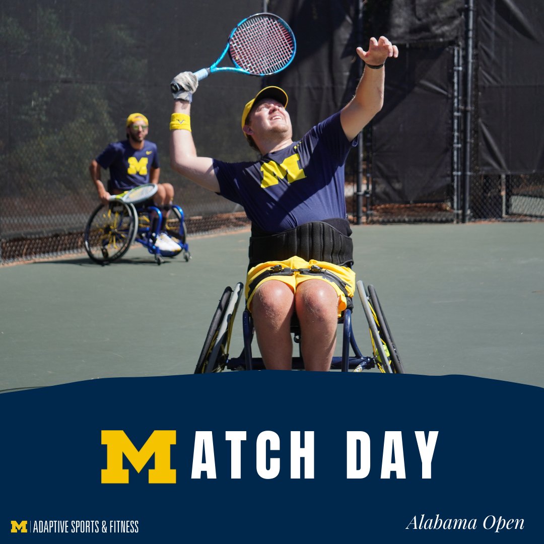 It is 〽️atch Day! Today is the first day of play for the University of Michigan's Wheelchair Tennis team in the Alabama Open!

#wheelchairtennis #adaptivesports