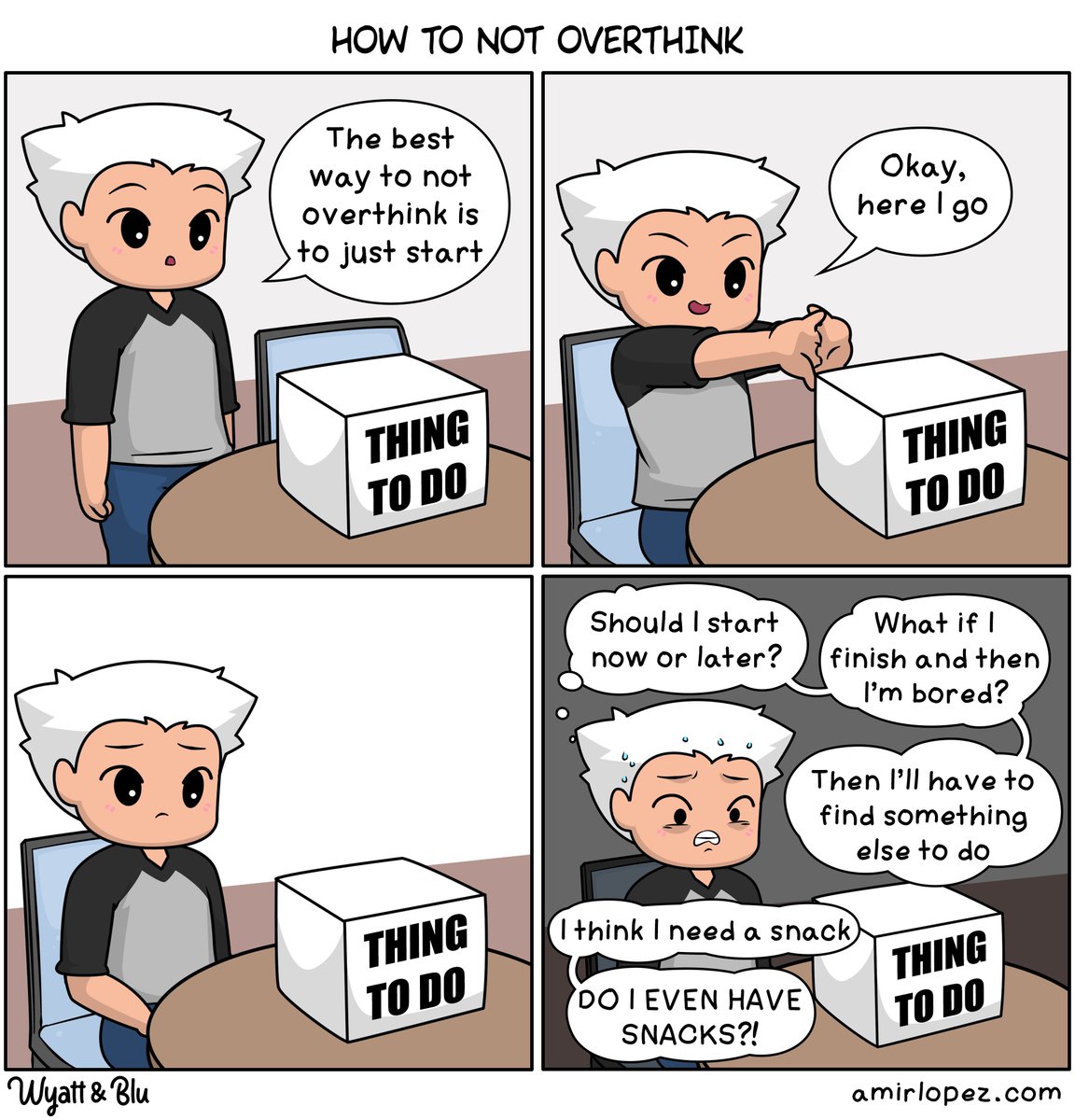 amirlopezcomics's tweet photo. 😬
#wyattandblu #comic #webcomic #cartoon #dailycomic #relatablecomic #relatablehumor #relatablememes #overthinker #overthinking #overthinkerproblems #overthinkingmemes https://t.co/9juawJWGVR