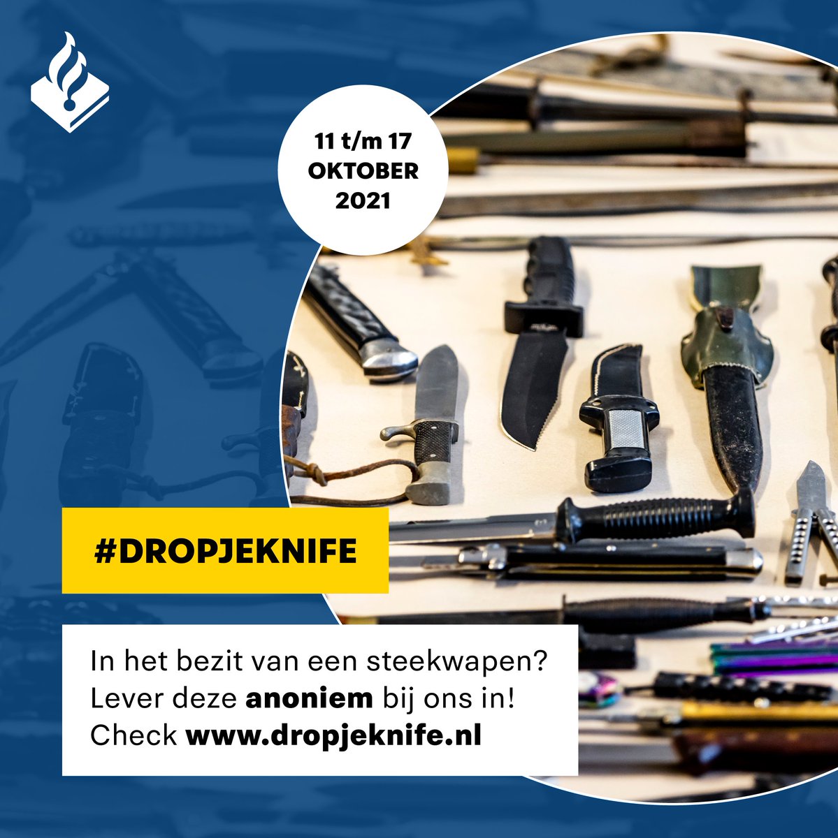 Volgende week gaat de campagne #dropjeknife van start. Kijk voor alle info en inleverlocaties op dropjeknife.nl