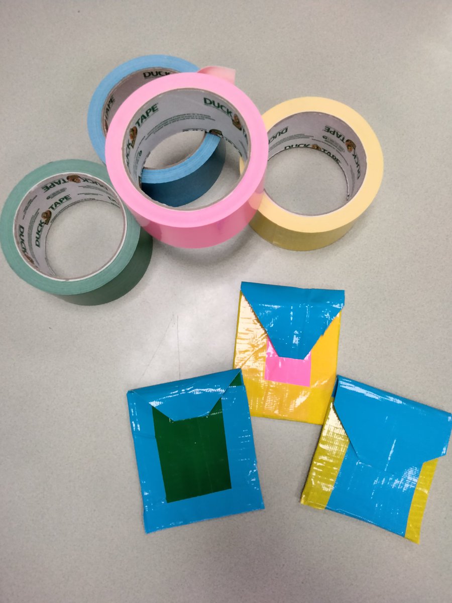 Duct tape coin purses this week.