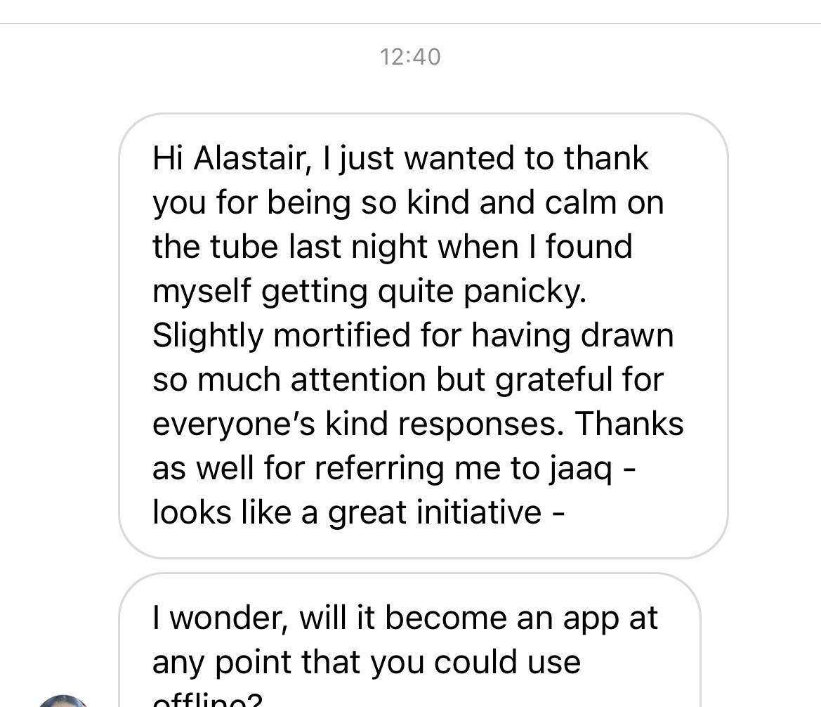 campbellclaret's tweet image. So here is why we should all have mental health first aid training. I was on tube last night next to young woman who had bad panic attack when train stopped suddenly between stations. My own experience and study of the issue meant I could spot it and hopefully help, as did others