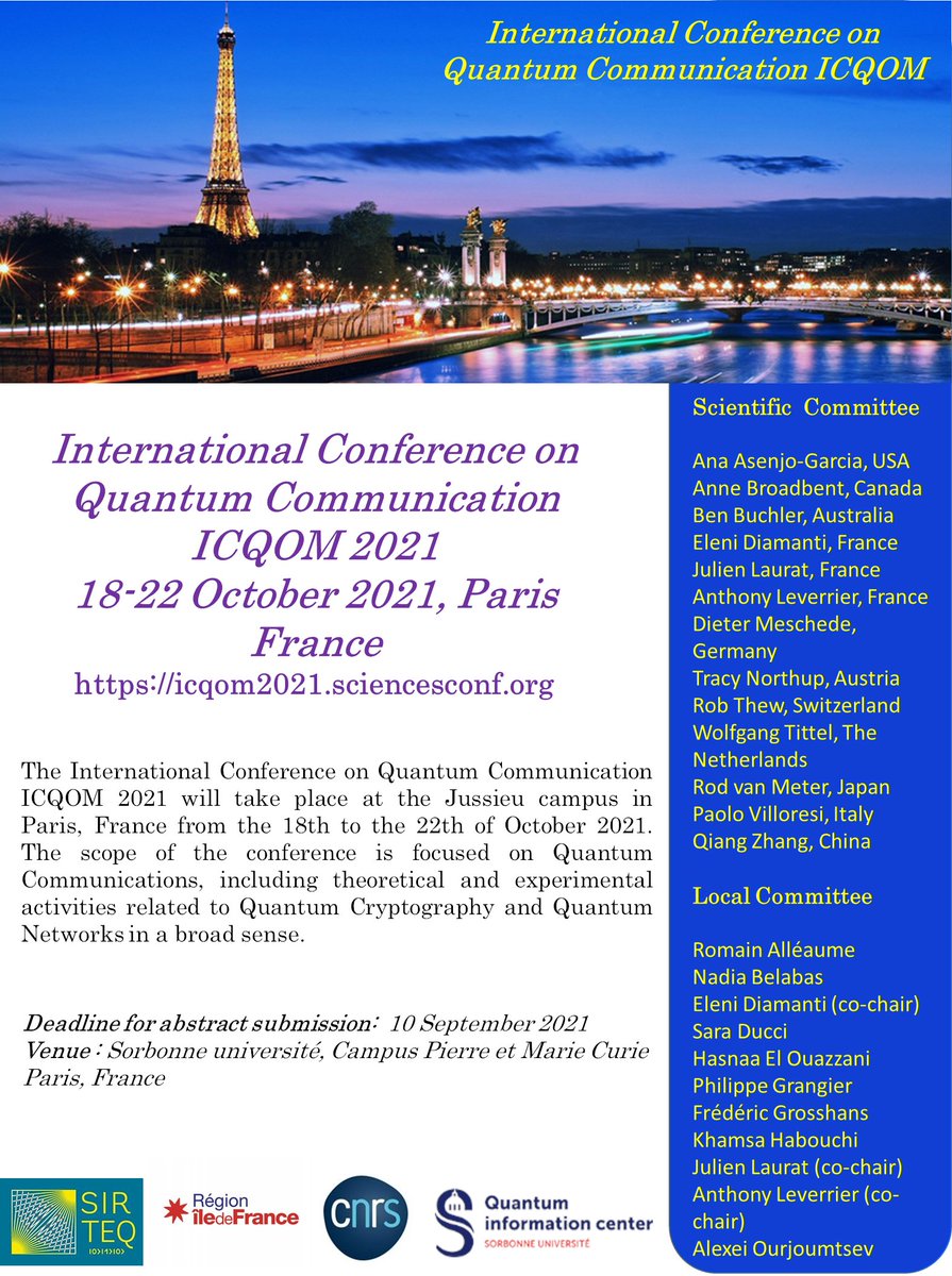 The International Conference on Quantum Communication ICQOM 2021