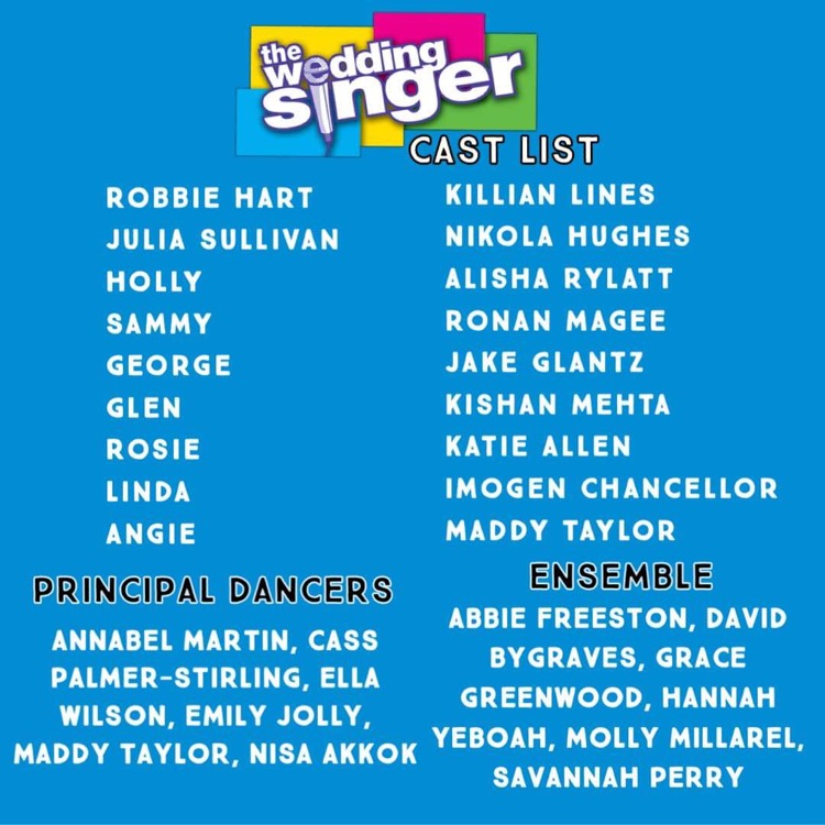 LUUSMS's tweet image. TWITTER! We're so sorry that you guys are the last to see our cast list and prod team for The Wedding Singer, we hope you can forgive us!