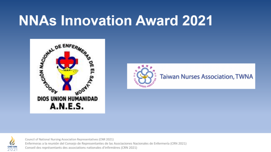 ICNurses's tweet photo. ICN is pleased to award our members, the Taiwan #Nurses Association @twna_pmz2087 &amp; National El Salvador Association of Nurses with the 2021 ICN #InnovationAwards, recognising innovative strategies for inclusiveness, diversity and creativity in #nursing! https://t.co/JRy19ZLGmT https://t.co/FxJ0aYmhov