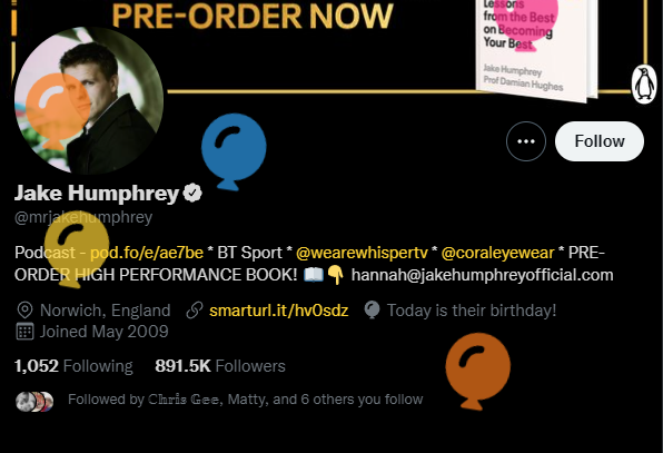 Jake Humphrey thought he was trending with people wishing him a happy birthday 