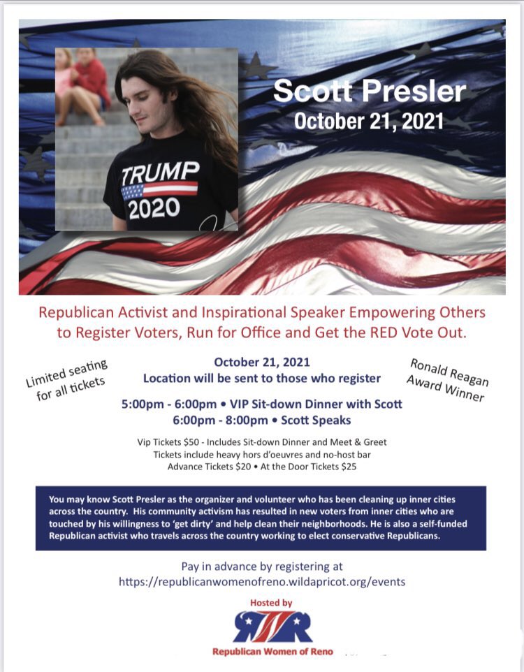 Gunz_go_boom's tweet image. ☎️ NEVADA ☎️ 

Two weeks from today....@ScottPresler #ThePersistence will be in Reno!

Recipient of the #RonaldReaganFreedomAward at #CPAC2021, Scott is a man of action! 💪🏻 🇺🇸 

Learn about Scott 👀 👉🏻 scottpresler.org/about-scott/

Buy a ticket &amp;amp; join us 👇🏻 
republicanwomenofreno.wildapricot.org/event-4352602