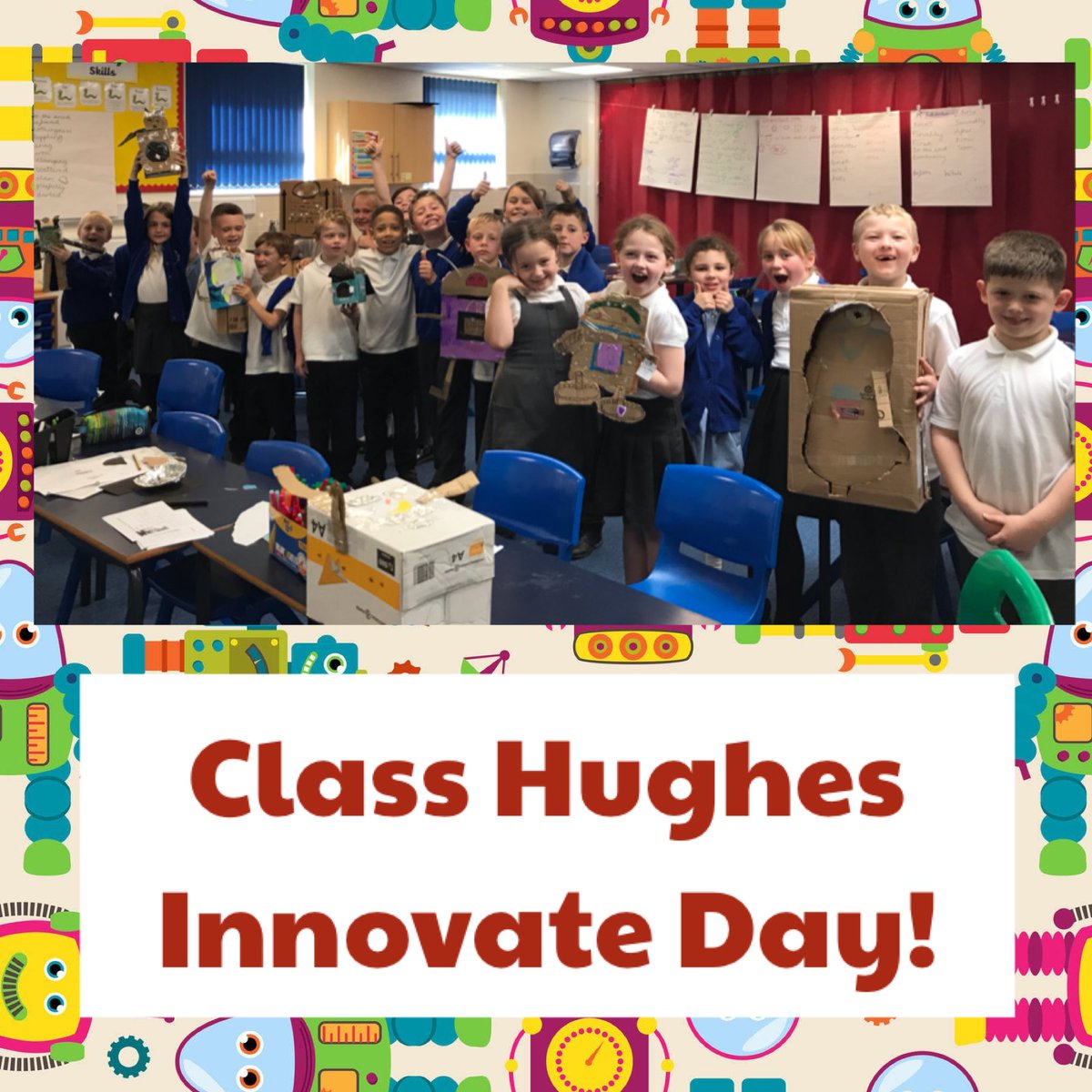 hiwjstaffs's tweet photo. Innovate Day!
Class Hughes were so proud of their prototypes for a friend for the Iron Man! @Cornerstonesedu #mightymetals https://t.co/5oZiaWoDwh