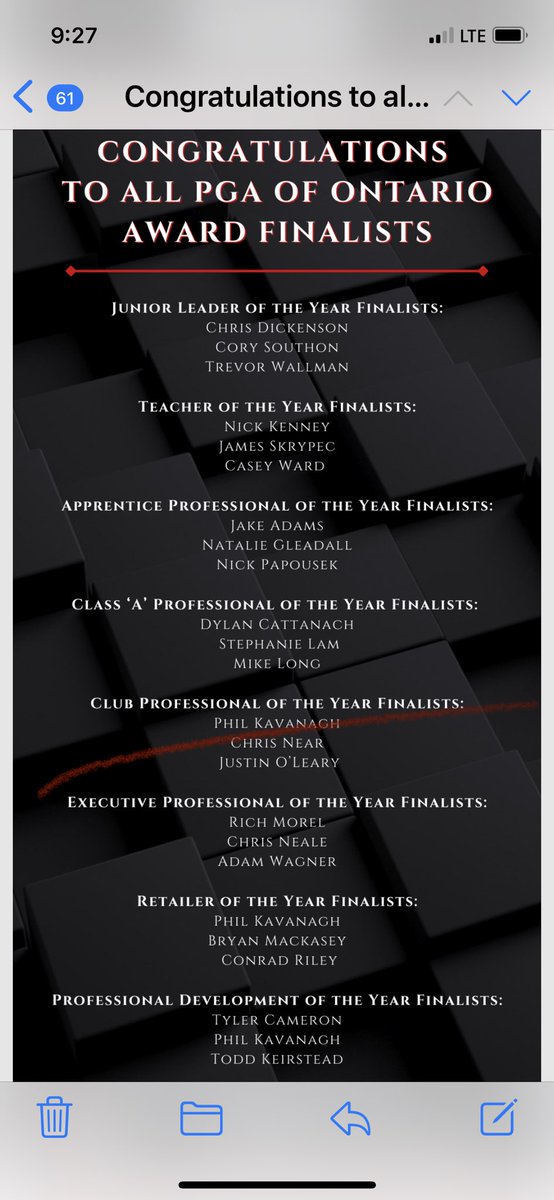 Proud of our Head Professional Chris Near. Finalist in Club Professional of the Year. Earned every bit of it and deserves to be in the mix with top professionals ⁦<a href="/PhilKavanaghIGC/">Phil Kavanagh</a>⁩ ⁦<a href="/JustinOLeary/">Justin O'Leary</a>⁩. Congrats to Finalists in all categories!👏👏#PGAproud #PCproud#leaders