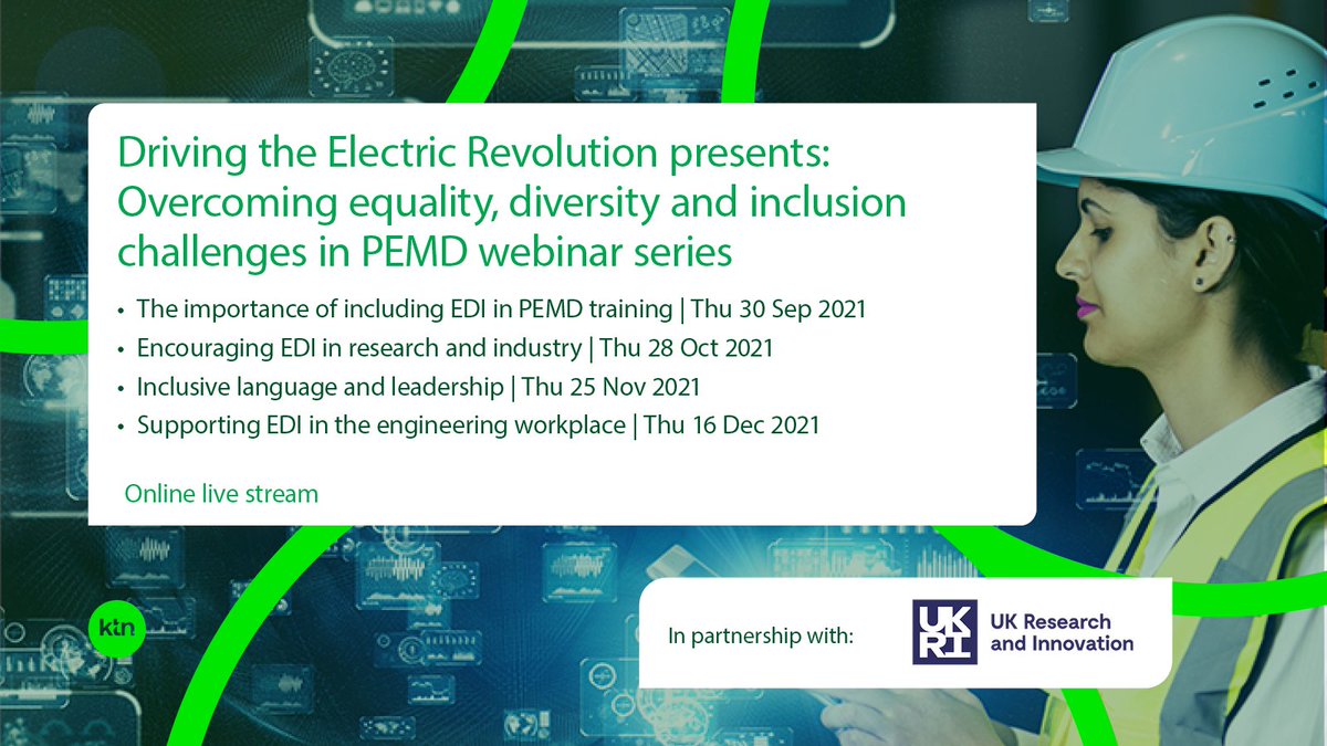 The #PEMD sector is changing our world-but how can it meet the needs of a diverse society that's not represented across the workforce? 

This series from @UKRI_News explores ways to address equality, diversity & inclusion. 

ow.ly/gAe050G7BHS 

#DrivingTheElectricRevolution