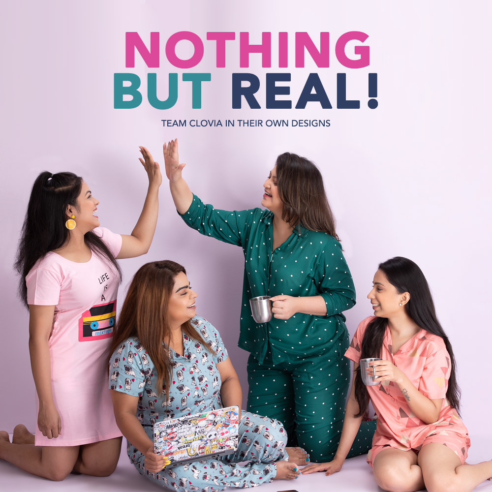 Cloviafashions's tweet photo. #NOTHINGBUTREAL
We believe beauty comes in all size and we just don't say it, we mean it too!
Featuring team Clovia wearing their own designs for our latest shoot.
#BodyPositivity #TeamClovia #LoveYourBody https://t.co/qToZKjzFBI