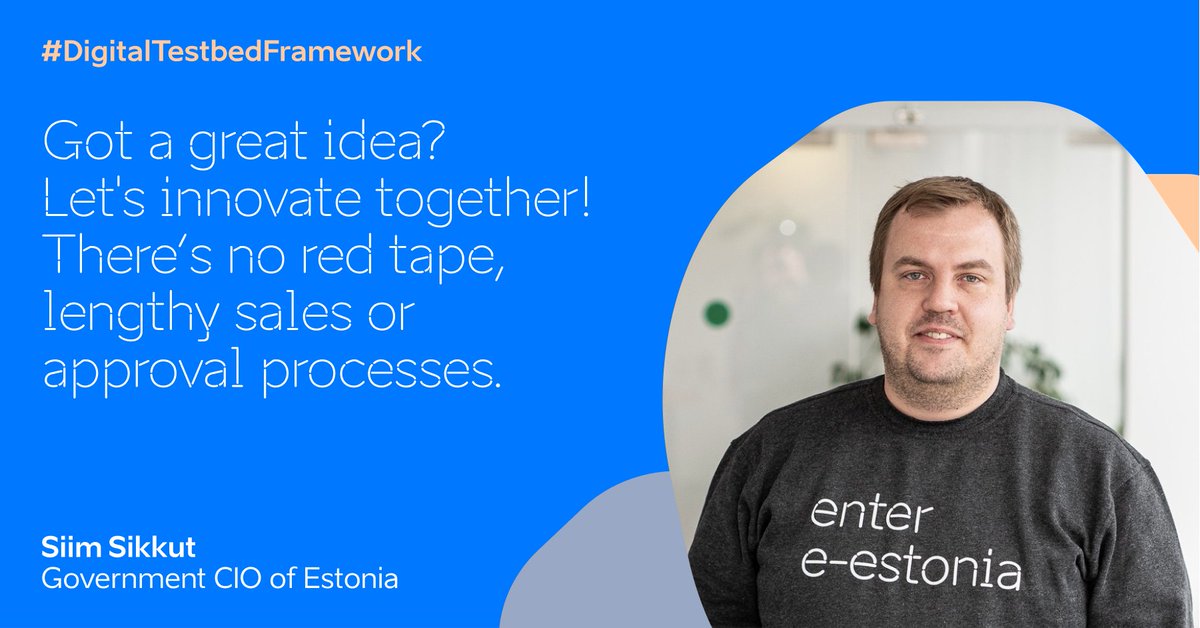 sikkut's tweet photo. #eEstonia´s latest bid at innovation: the #DigitalTestbedFramework is a chance to build and trial with one of the world’s most digitally advanced nations.
⏰Deadline is coming - send your idea or proposal to us by October 10. It is super easy & quick!
👉https://t.co/S0liyR471s https://t.co/dNcDDKF6wy