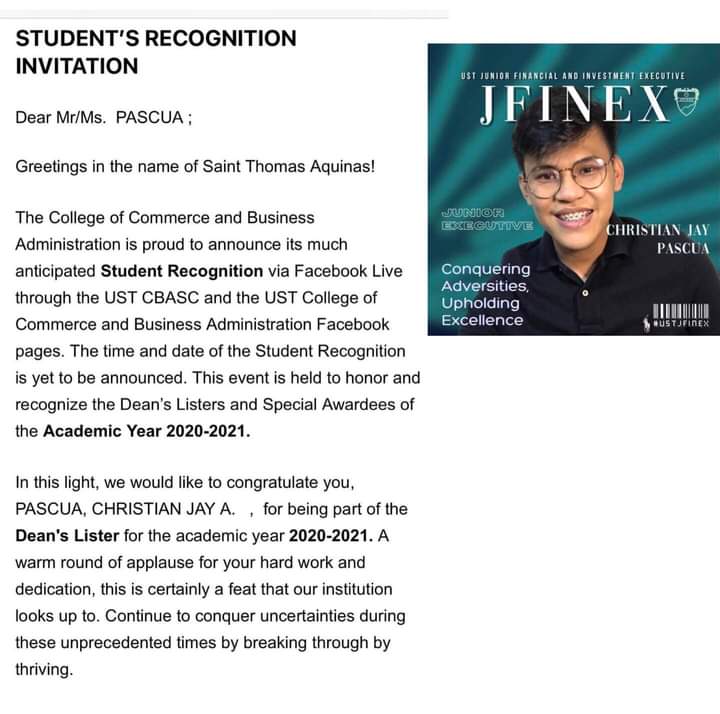 TrishaMaeAnto12's tweet photo. nakaka proud naman 'tong pinsan ko❤️ ever since talaga saksakan na sa talino e!🤘 #deanslister #UST https://t.co/Y99GsTeaiW