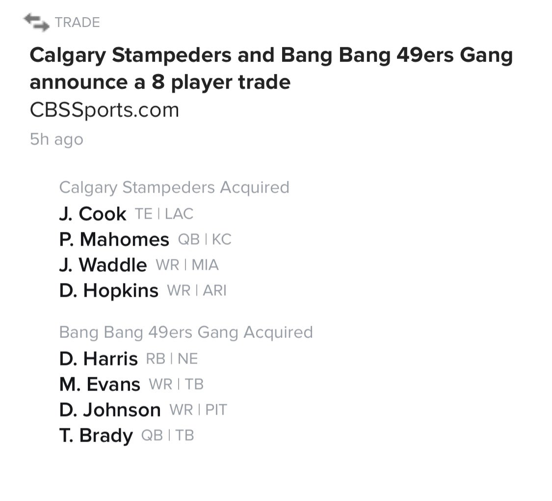 19Troy33's tweet photo. @Jeff_Mans @sapilz Please help evaluate this garbage trade allowed in or league??!! https://t.co/Avqh8aBx1r