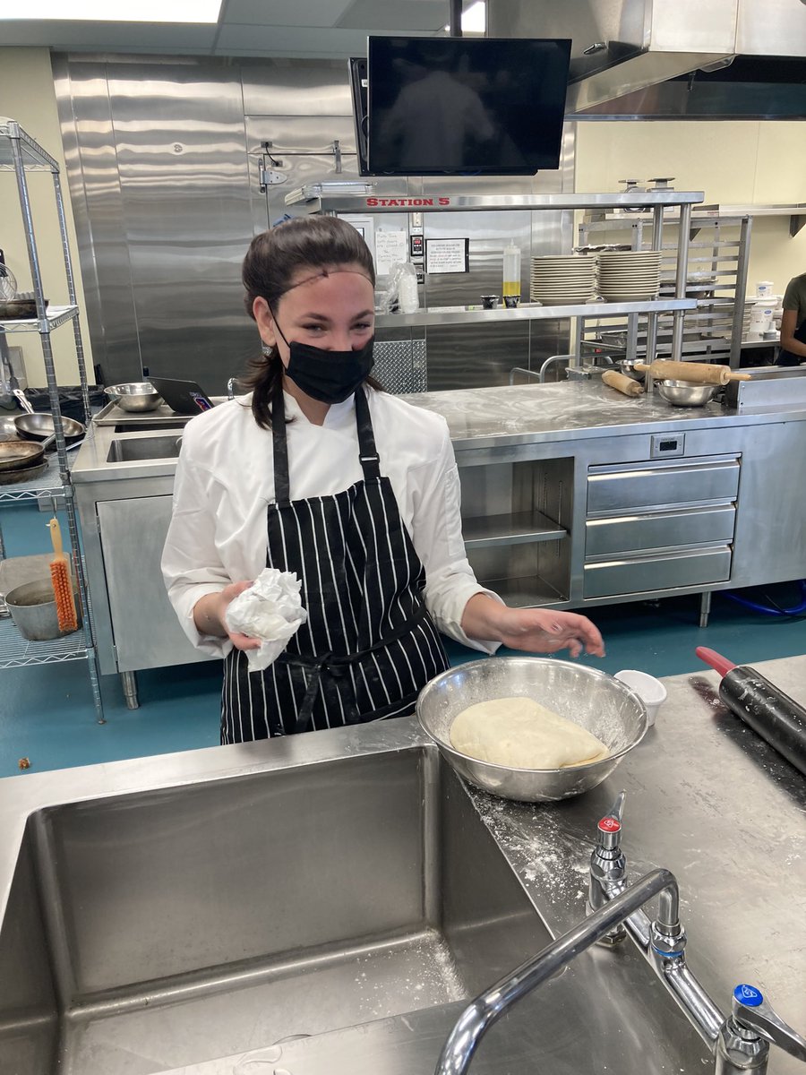 BCIT Medford Culinary students making puff pastry dough. @BCITTWEETS