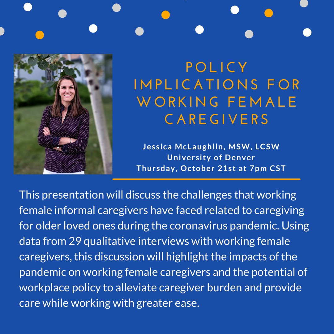 MyRelevate's tweet photo. Join us for our second #RelTalk of the series tonight at 7pm CST! Jessica McLaughlin will be discussing how the #COVID19 #pandemic has impacted working female caregivers. It's not too late to register: https://t.co/qxYtXgO3sT https://t.co/hxaITIhVzx