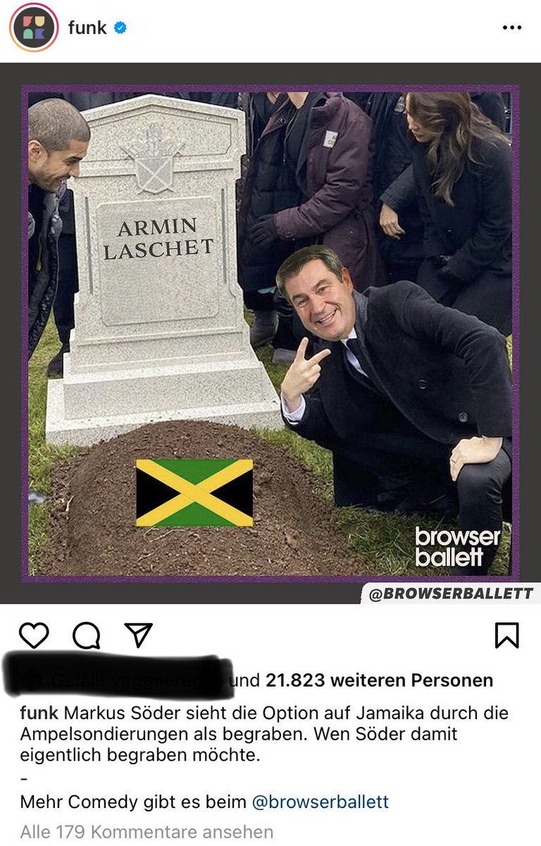 fpiatov's tweet photo. Beim ÖR zeigt man jetzt Grabsteine mit Armin Laschets Namen. Oder wie man bei den – für unsere Demokratie unersetzbaren – öffentlich-rechtlichen Jugendformaten dazu sagt: Comedy. https://t.co/6klLfyAdsZ