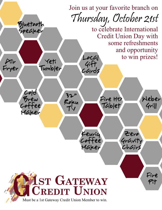 1stGatewayCU's tweet photo. Don't miss your chance to celebrate International Credit Union Day. We are inviting you to join us at our Camanche, Clinton, Fulton or Prophetstown lobbies for lunch. Stop into our DeWitt, Morrison or Sterling lobbies for cookies! We will "C U" on Thursday, October 21st!😎#ICUDay https://t.co/wMofDULLN5