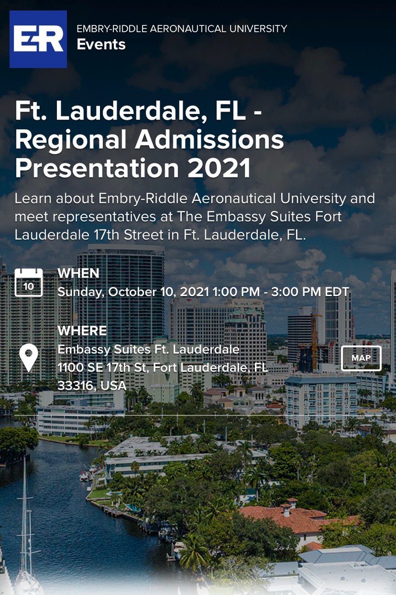 Interested in ERAU? Don't miss the admissions event in South Florida this weekend! ✈️