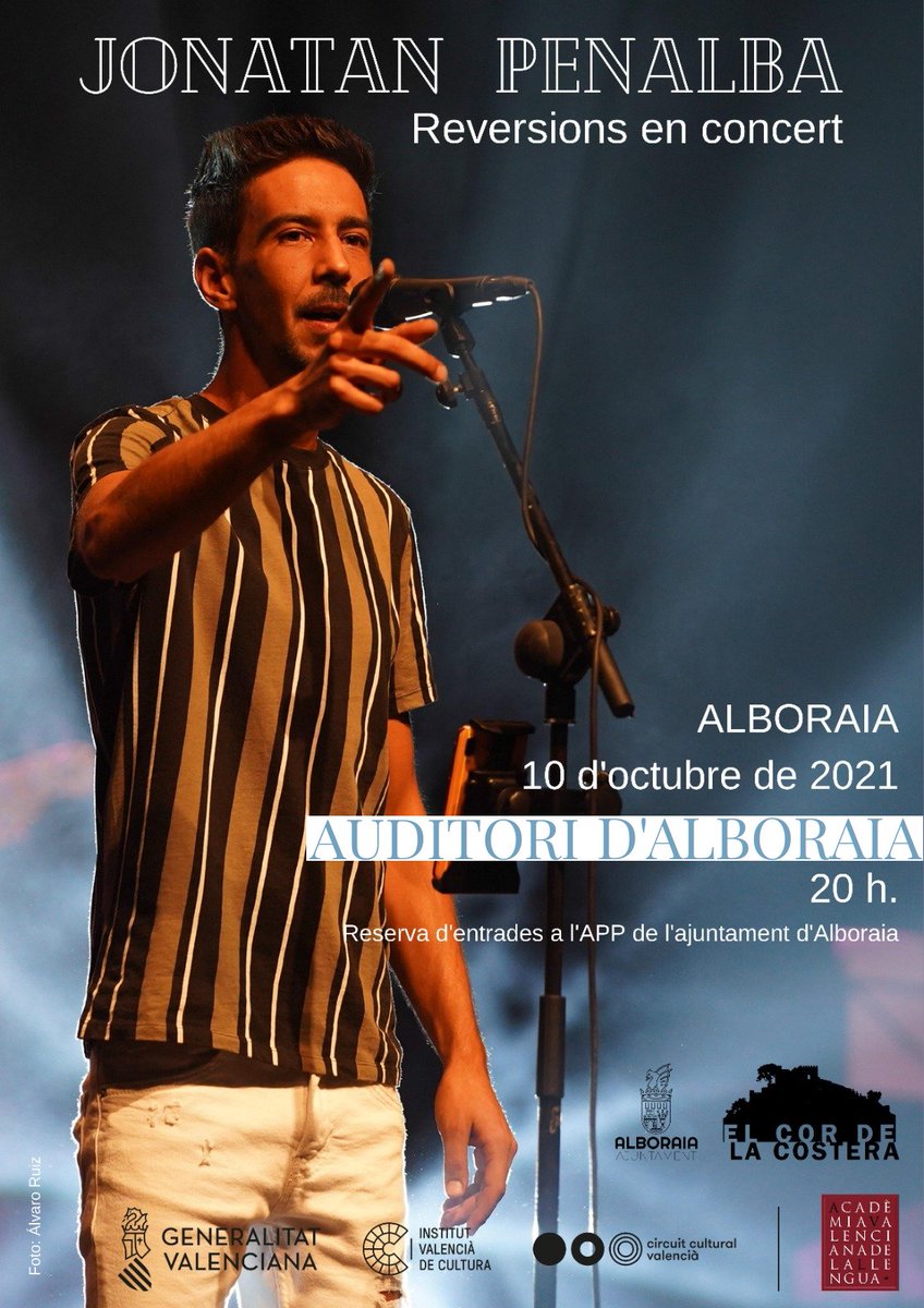 JonatanPenalba's tweet photo. Divendres 8/10 - Daimús - Entrada lliure
Dissabte 9/10 - Els Pobles - Entrada lliure
Diumenge 10/10 - Alboraia - Entrada gratuïta disponible a l'app de l'Ajuntament d'Alboraia. #GermansPenalba #Reversions https://t.co/sR2CMCHMmN