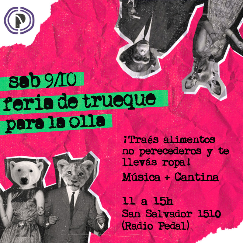 pedaluy's tweet photo. Este sábado hay #FeriaDeTrueque 🍲➡👚
De 11 a 15hs en San Salvador 1510
Estado ausente, ollas presentes https://t.co/W9eOnBA5nU