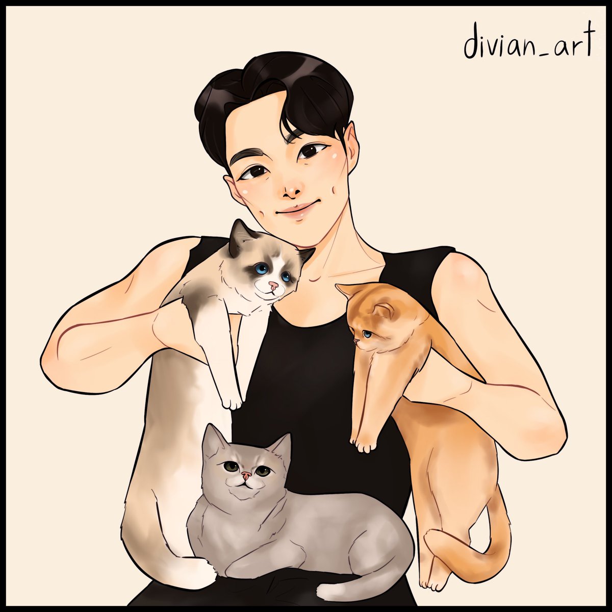 Yixing with his cute cats for his bday 🥳💕
@layzhang #AllRounderLAYDay #LAYTrueFire #YIXING #fanart