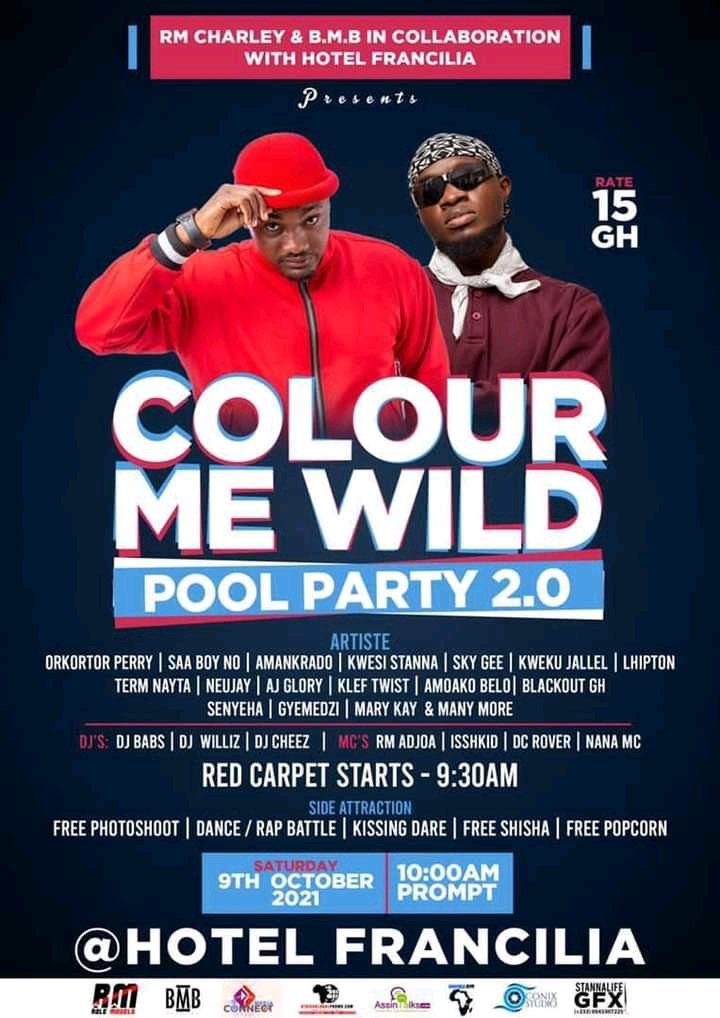 Mediaconnectgh_'s tweet photo. #poolpartyalert📢
Congratulations To All My SHS Candidates
Inside Central Region And Global.
Please Let Me Remind You All That Saturday Coming Inside Hotel Francillia #colourmewild2.0 Pool Party Is Gonna Happen Live, So Let's All Come And Enjoy Massive Performance.
@RMCharley1 https://t.co/scEJVh1ppT