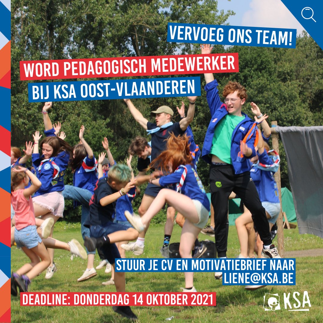 Wij zoeken een collega voor ons secretariaat in Gent!
Is de job van Pedagogisch Medewerker je op het lijf geschreven?
Solliciteer dan nog voor donderdag 14 oktober!

Meer info 👉 ksa.be/vacatures/peda…