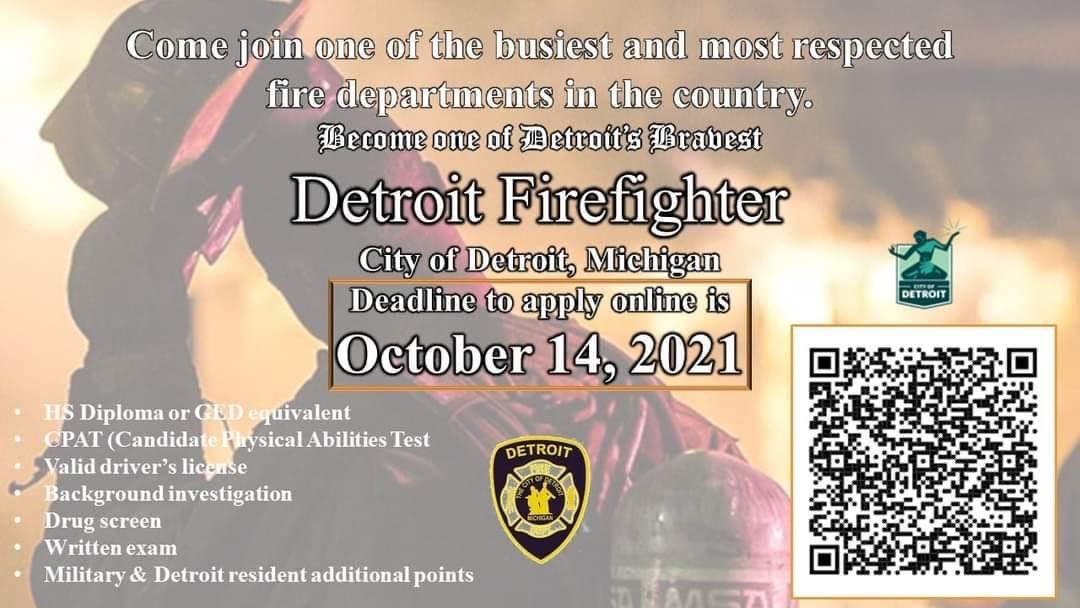 dfdlegacy's tweet image. Detroit Fire is hiring