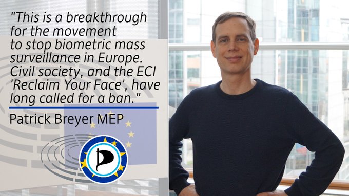 Het Europees Parlement heeft ervoor gestemd om gezichtsherkenning en andere biometrische massasurveillance volledig te verbieden✊ #EU🇪🇺

Mooi succes voor de Piratenpartij!😃 european-pirateparty.eu/parliament-cal…

Sluit je ook aan bitsoffreedom.nl/dossiers/gezic…✍️
en word lid lidworden.piratenpartij.nl✍️