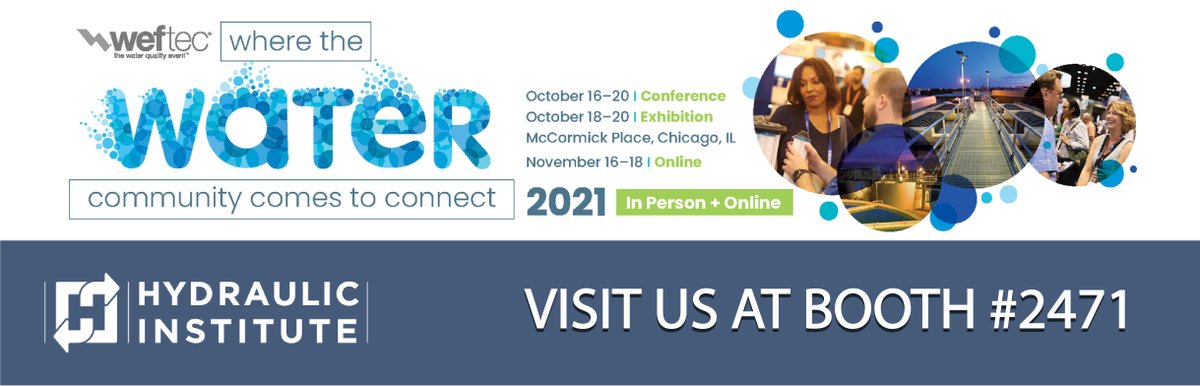 HIpumps's tweet image. We&apos;ll be exhibiting at #WEFTEC2021 from October 18th through October 20th in Chicago, Illinois. Who&apos;s coming to see us at booth #2471?