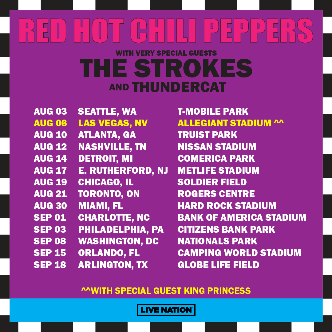 The Strokes 22 North American Tour Dates W Chilipeppers Thundercat And Kingprincess69 Announced Tickets On Sale Next Friday 10 15 At 10am T Co Eqa9wavdyr Twitter The Strokes 22 North American Tour Dates W Chilipeppers Thundercat And Kingprincess69 Announced Tickets On Sale Next Friday 10 15 At 10am T Co Eqa9wavdyr Twitter