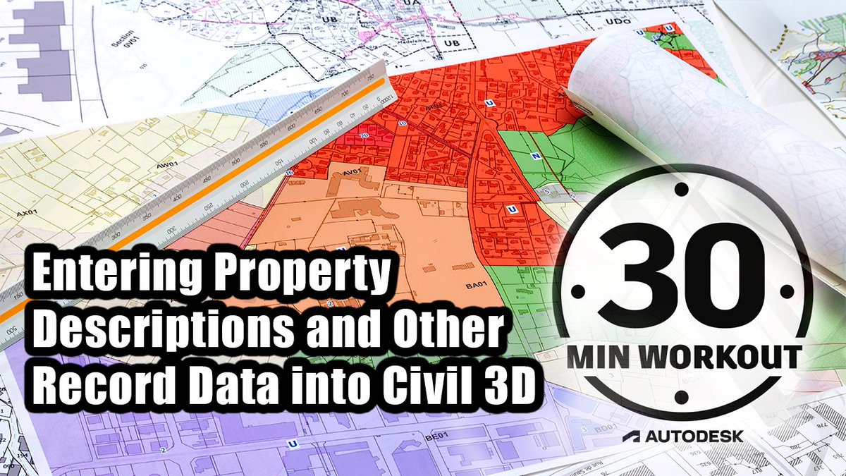 30 Minute Workout Webinar - Entering Property Descriptions and other Record Data into Civil 3D.  Just posted the recording here:  ow.ly/6TBL50GnlDs