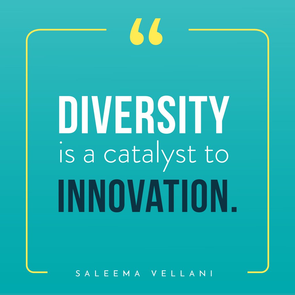 SaleemaVellani's tweet photo. Diversity is always an asset.
Whether it’s diversity in perspective, ethnicity, or gender, it adds a complexity that is built on different cultures and perspectives.
#innovationstartswithi #diversity #valueourdifferences #culturalcomplexity https://t.co/1d8NWfBJl1
